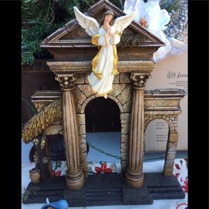 Home Interiors Retired contemporary Angelic Nativity Stable setting house